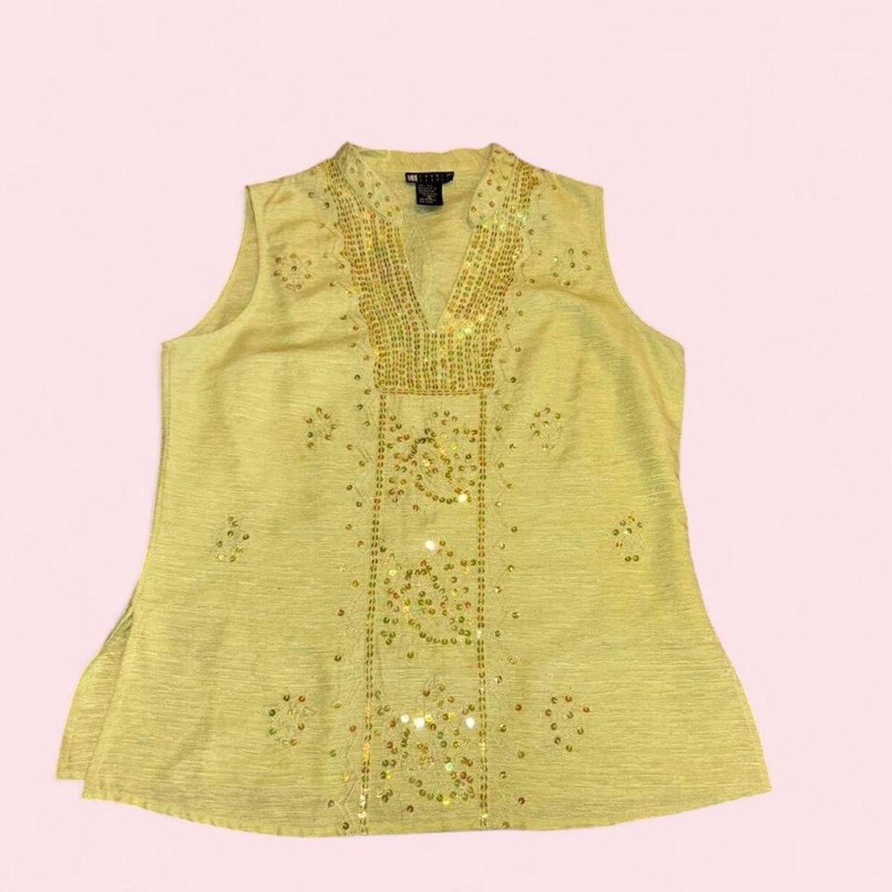 Carole Little Women's Yellow and Green Crop-top